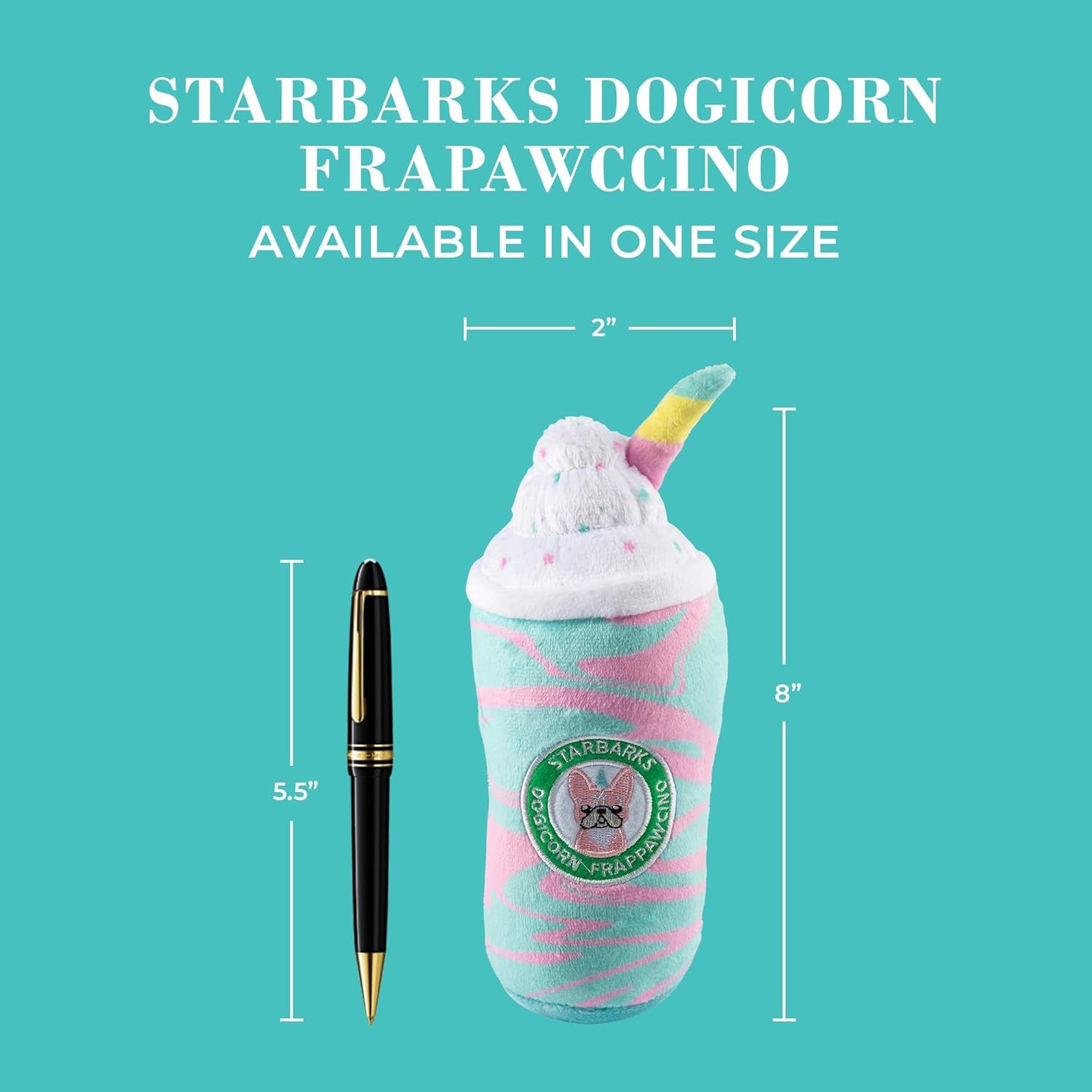 Starbarks Dogicorn Frapawccino, Plush Designer Dog Toys with Interactive Squeaker, Stimulating Pet Enrichment, Machine-Washable & Safe Materials for All Breeds, One Size